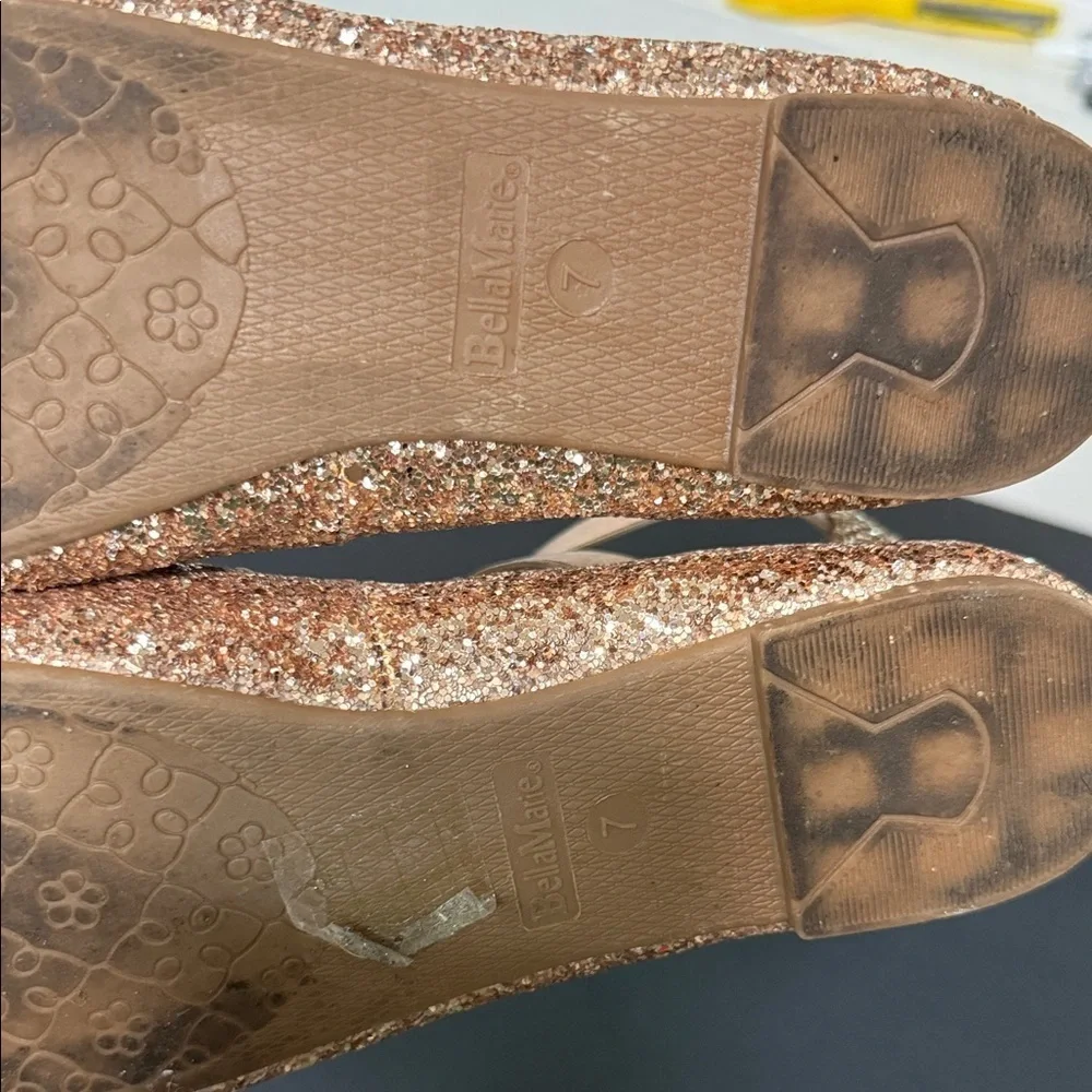 Bella Marie Rose Gold Glitter Flats